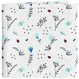 Пелюшкі муслінові Cosas Blue Wildflowers 110х150 см (MuslinDiapers_BushLightBlue_110x150)