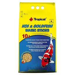 Сухий корм для ставкових риб Tropical в паличках Koi & Goldfish Basic Sticks 10 л для всіх ставкових риб