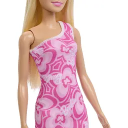 Лялька Barbie Супер стиль у рожевій сукні з принтом (блондинка) (JLG03) - мініатюра 5