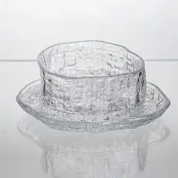 Набір піал з блюдцями скляні Gold Rimmed 250 мл фактурних Yiwu HP-34-94 - мініатюра 4