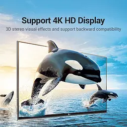 Перехідник HDMI F --> HDMI M, кут 90° 4K 60Hz PVC Vention чорний - мініатюра 7