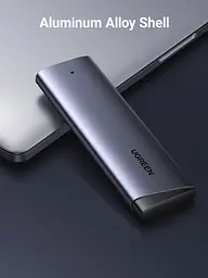Зовнішня кишеня Ugreen CM767 USB 3.2 Gen 2 M.2 NVMe 10 Гбіт/с Сіра - мініатюра 7