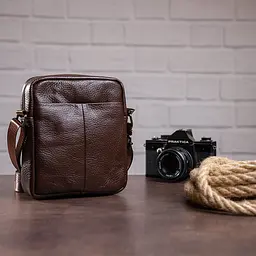 Сумка вертикальна компактна 14993 Vintage коричневий - мініатюра 7