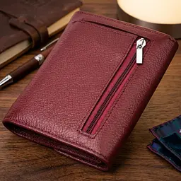 Шкіряний жіночий гаманець з монетницею ST Leather 19492 бордовий - мініатюра 2