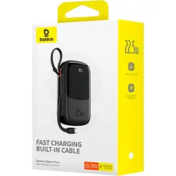 Акумулятор зовнішній з 2 вбудованими кабелями Baseus QPow Pro FC 20000 mAh 22.5 (P10067103113-00) - мініатюра 6