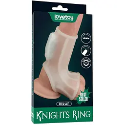 Ерекційне кільце з вібрацією Lovetoy Knights Ring 13.3 см білий