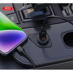 Автомобільний зарядний пристрій XO CC56 mini car charger USB-A/TYPE-C single port 30W/simultaneous 5V3A Чорний - мініатюра 4