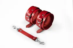 Поножі Feral Feelings – Ankle Restraints Red, натуральна шкіра - мініатюра 1