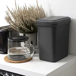 Відро для сміття MBM My Home з кришкою 6 л антрацит (BIN-04 6L ANTHRACITE) - мініатюра 2