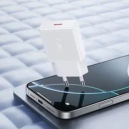 Мережевий зарядний пристрій Hoco N72 Speed single-port PD20W ultra-thin charger(EU білий - мініатюра 3