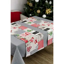 Скатертина Прованс Merry Christmas 180х132 см сіра (31467) - мініатюра 5