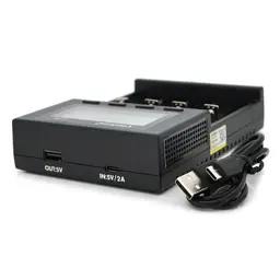 Зарядний пристрій для акумуляторів Liitokala 4 Slots, LED display, 5V Type C, 3.7V/1.2V AA/AAA 18650/26650/16340/14500/10440/18500 (Lii-M4)