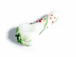 Скляна люлька N75 Frog White Glass 119 мм (GP0077) - мініатюра 2