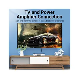 Кабель мультимедійний 2xRCA M to 2xRCA M 1.0m black Vention (VAB-R06-B100) - мініатюра 4