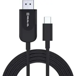 Дата кабель USB 2.0 AM to USB-C 2.0m Fabric Premiumblack REAL-EL (EL123500047)