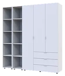 Комплект Doros Гелар з 2 Етажерками Білий 3 ДСП 192.6х49.5х203.4 (42005035) - мініатюра 5