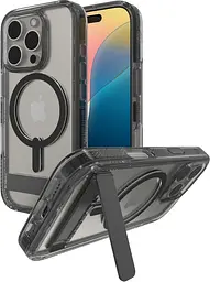 Чохол протиударний із підставкою ZAGG Gear4 Crystal Palace MagSafe для iPhone 16 Pro Max (6.9") Прозорий + Black