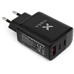 Зарядний пристрій Vinga 2xUSB-C + USB-A Display 45W (VCR45ACCDB) - мініатюра 5