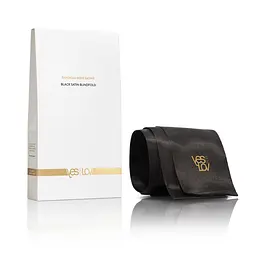 Сатинова пов’язка-стрічка на очі YESforLOV BLACK SATIN BLINDFOLD, підходить для зв’язування