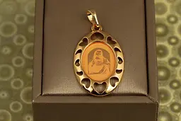 Ладанка Xuping Jewelry овальна з Іісусом гравюра 3,2 см золотиста