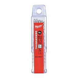 Свердло по металу THUNDERWEB HSS-G MILWAUKEE DIN338, діаметр 3,1х65х36мм, (10шт), пластикова коробка