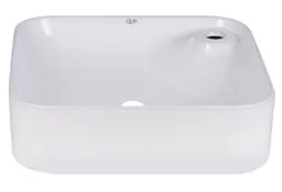 Комплект Qtap Stork: Раковина накладна квадратна 430x430x125 мм White + Донний клапан PU02 (QT15112194WN47318) - мініатюра 3