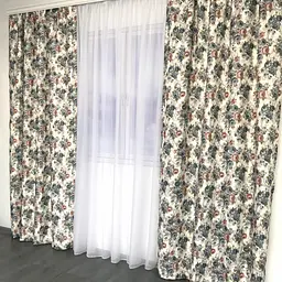 Атласні штори в стилі прованс з синіми квітами 2шт 150х270 ALBO pbe0052943 - мініатюра 5