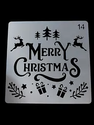 Трафарет «Merry Christmas» новорічний 15 × 15 см сірий