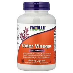 Амінокислота Cider Vinegar, 180 капсул NOW vit0003849