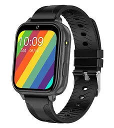 Дитячий смарт годинник з сімкою Lemfo P60 для дзвінків з GPS відстеженням, прослушкою, відеозвʼязком, 8 ГБ памʼяті та TikTok, YouTube, Viber До 7 днів роботи Чорний