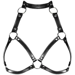 Портупея на груди Obsessive A740 harness black, штучна шкіра