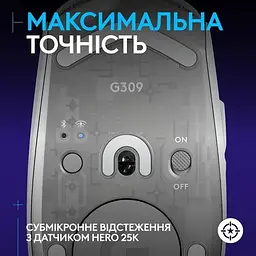 Миша комп'ютерна бездротова Logitech G309 біла - мініатюра 4
