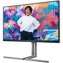 TFT 31.5" AOC U32U3CV, Nano IPS, UHD, 2xHDMI, DP, USB-C, RJ-45, USB-hub, HAS, Pivot, кол.,чорно-сріб - мініатюра 3