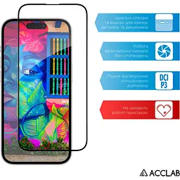 Скло захисне ACCLAB Full Glue ESD Apple iPhone 14 Pro Black (1283126542046) - мініатюра 5