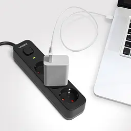 Мережевий подовжувач VIDEX ONCORD з/з 3п 3м (3x1.5мм) з кнопкою Black VIDEX (27686-000) - мініатюра 10