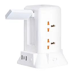 Мережевий фільтр-подовжувач TOWER 6 розеток 3USB + 1PD 2,8 метри Yiwu HP-5-1 - мініатюра 12