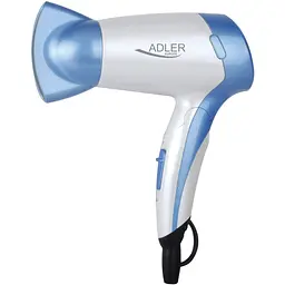 Фен Adler AD 2222 білий 1200Вт/2 швидкості/насадки - 1 шт./складна ручка