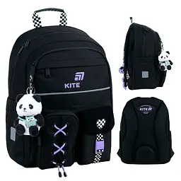 Рюкзак для початкової школи Kite Education 584 Panda Love Чорний (K26-584M-2) - мініатюра 2