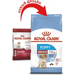 Сухий корм для цуценят середніх порід Royal Canin Medium Puppy з м'ясом птиці і кукурудзою 4 кг - мініатюра 2