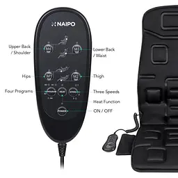 Масажна накидка на крісло NAIPO Portable Seat Cushion with Vibration and Heat з підігрівом та вібрацією (MGC-168) - мініатюра 5