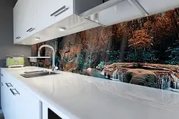 Кухонний фартух Казковий Міст наклейка ПВХ ліс малюнок Природа Коричневий 60х300 см Happy Pocket Z180495 - мініатюра 5
