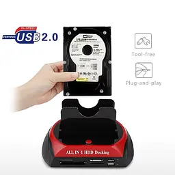 Док станція для HDD - зовнішня кишеня для жорстких дисків 2,5 - 3,5 дюйми з картридером Kkmoon 875 - мініатюра 3
