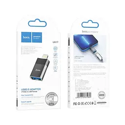 Перехідник Hoco Lightning to USB Female adapter UA17 2A, USB2.0 OTG - мініатюра 2