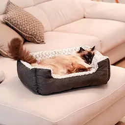 Лежак для собак і котів Ferplast Sweetie 55 зі штучним хутром сірий 55x48x18 см 81064599 - мініатюра 3