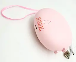 Кишенькова акумуляторна грілка обігрівач для рук нагрівач з USB зарядкою UKC AA21-1 рожевий - мініатюра 3
