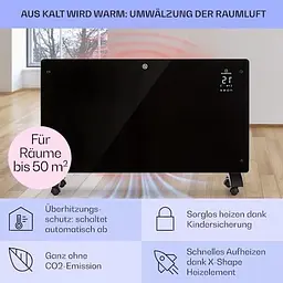 Конвекційний обігрівач Klarstein Bansin Crystal Smart 2500 Вт (10041211) - мініатюра 5