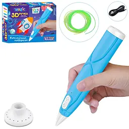 3D ручка, 17 см, тип філаменту (пластик) PCL, USB шнур, картки (В асортименті)