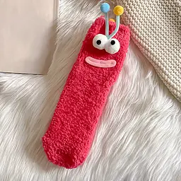 Носки детские флисоые в виде малиновой гусеницы One Size 4125 - миниатюра 2