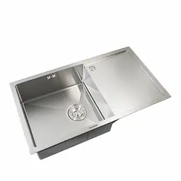 Кухонна мийка Platinum Handmade Н 780x440x200 L (з кріпленням і отвором під змішувач), Нержавіюча сталь - мініатюра 3