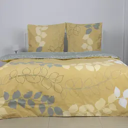 Комплект постільної білизни ТЕП Soft Dreams Grey Leaf євро бежевий сірий - мініатюра 2